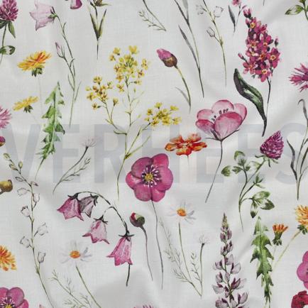 COTTON VOILE DIGITAL FLOWERS WHITE (hover)