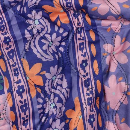 COTTON VOILE STEPPED DIGITAL FLOWERS PURPLE (hover)