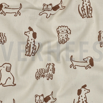 BAUMWOLLE POPELINE GOTS NATURAL HUNDE NATUR (hover)