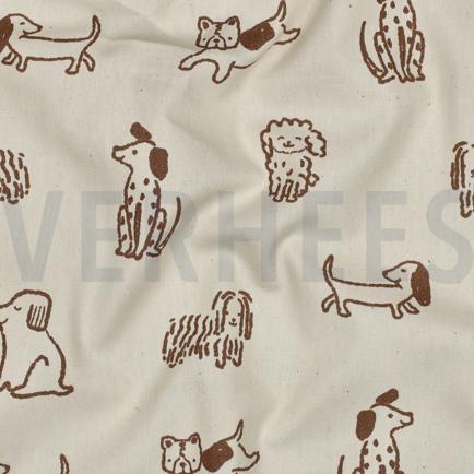 BAUMWOLLE POPELINE GOTS NATUR HUNDE NATUR (hover)