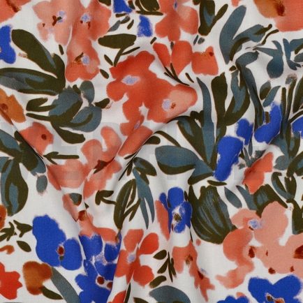 LENZING™ ECOVERO™ DIGITAL BLUMEN WEISS (hover)