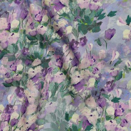 VISKOSE SATIN DIGITAL BLUMEN GRÜN (hover)