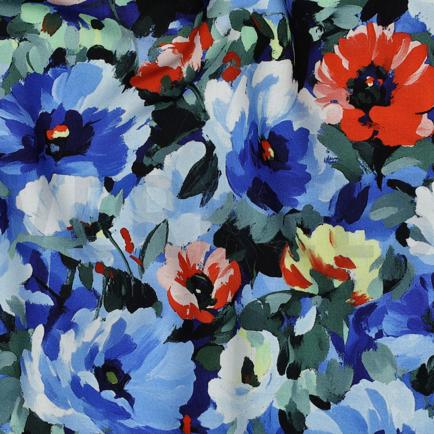 VISCOSE RADIANCE DIGITAL FLEURS BLEU (hover)