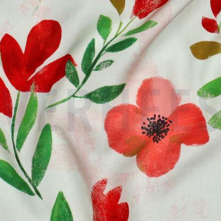 VISCOSE RADIANCE DIGITAL FLEURS ROUGE (hover)