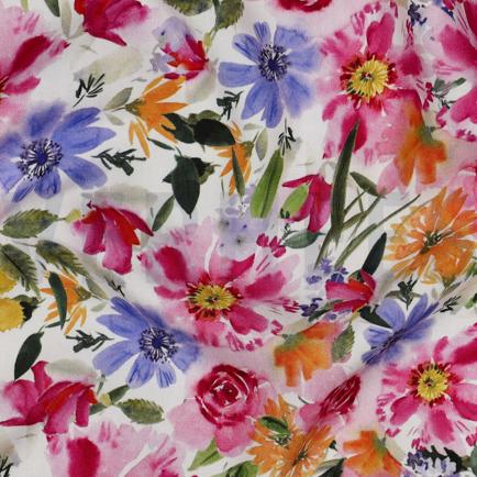 VISCOSE RADIANCE DIGITAL FLEURS ROSE (hover)