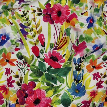 VISCOSE RADIANCE DIGITAL FLEURS MULTICOLORE (hover)