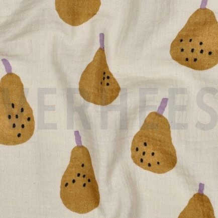 MUSSELIN GOTS BIRNEN JENNIFER BOURON NATUR/OCKER (hover)