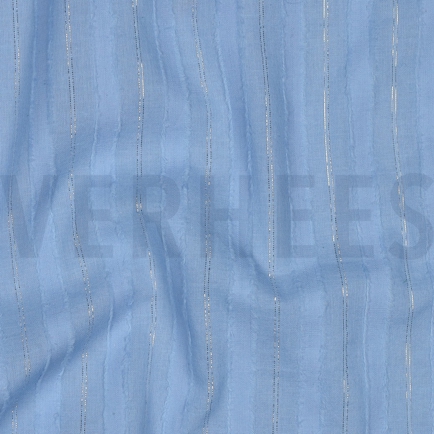 BAUMWOLLE VOILE LUREX STREIFEN HELLBLAU (hover)