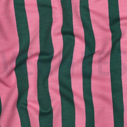FRENCH TERRY GOTS STREPEN JENNIFER BOURON GROEN/ROZE (hover)