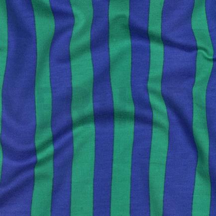 FRENCH TERRY GOTS STREPEN JENNIFER BOURON BLAUW/GROEN (hover)