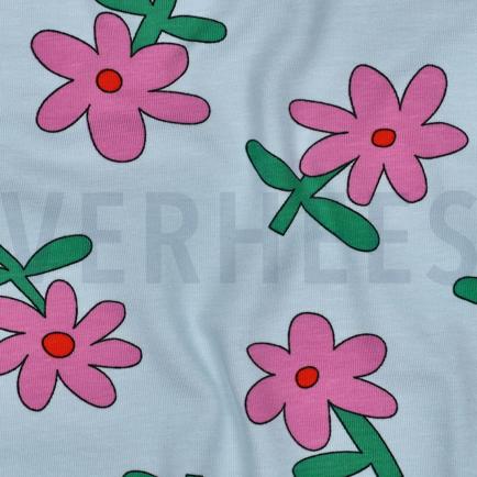JERSEY GOTS BLUMEN JENNIFER BOURON HELLBLAU (hover)