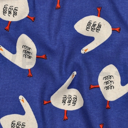 RIPPJERSEY GOTS GÄNSE JENNIFER BOURON BLAU (hover)