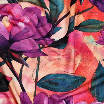 VISCOSE JERSEY DIGITAL FLEURS VIOLET (hover)