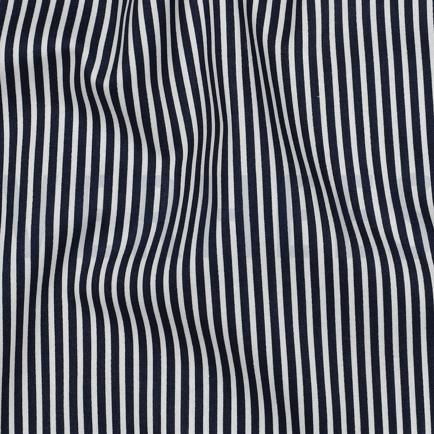 KATOENEN POPLIN STREPEN MARINEBLAUW (hover)