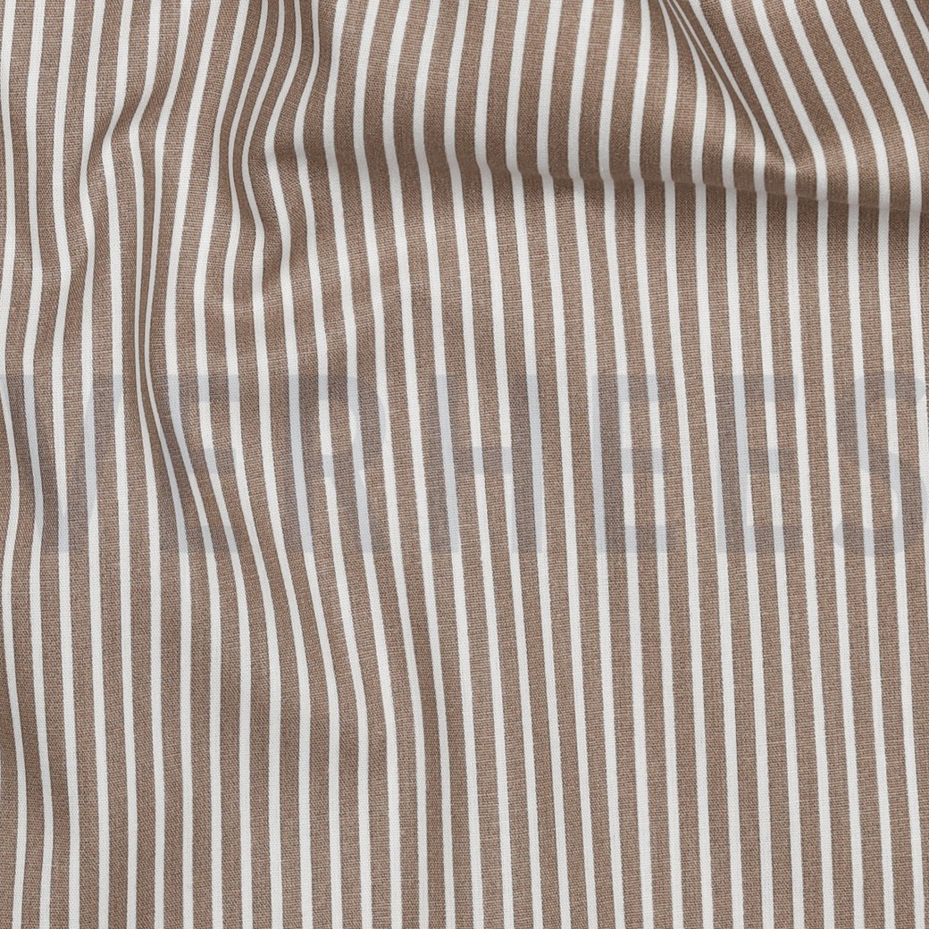 BAUMWOLLE POPELINE STREIFEN TAUPE (hover)