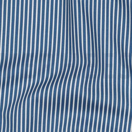 KATOENEN POPLIN STREPEN BLAUW (hover)
