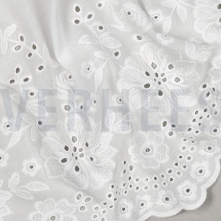KATOENEN EMBROIDERY EENZIJDIGE RAND EENZIJDIGE GOLFRAND WIT (hover)