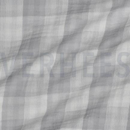 DOUBLE GAZE DE COTON DOUBLE FACE CARREAUX GRIS (hover)