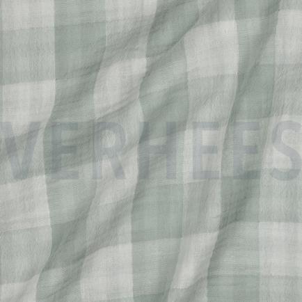 DOUBLE GAZE DE COTON DOUBLE FACE CARREAUX VERT NIL (hover)