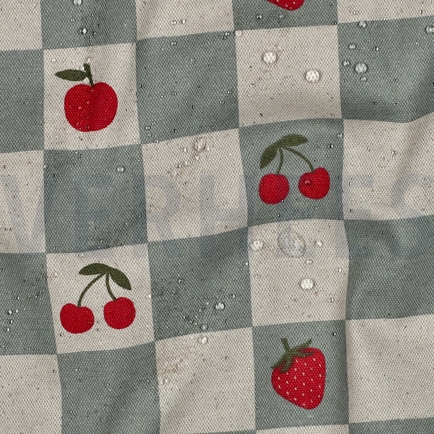 COATED CANVAS LINEN LOOK CHECKS GREEN (hover)