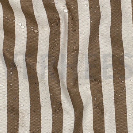 COATED CANVAS LINNENLOOK STREPEN BRUIN (hover)