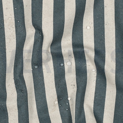 COATED CANVAS LINNENLOOK STREPEN BLAUW (hover)