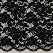 SPITZE ZWEISEITIGE BOGENKANTE CHENILLE SCHWARZ (thumbnail)