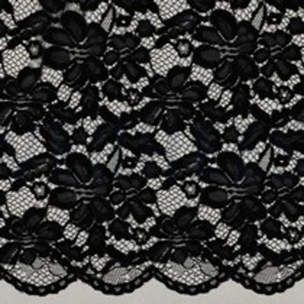 SPITZE ZWEISEITIGE BOGENKANTE CHENILLE SCHWARZ (thumbnail)