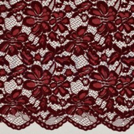SPITZE ZWEISEITIGE BOGENKANTE CHENILLE BORDEAUXROT (thumbnail)
