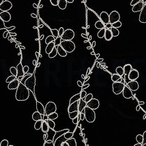 BREISEL FLUWEEL EMBROIDERY BLOEMEN ZWART (thumbnail)
