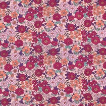 FEIN GEWEBTE BAUMWOLLPOPELINE BLUMEN FUCHSIA (thumbnail)