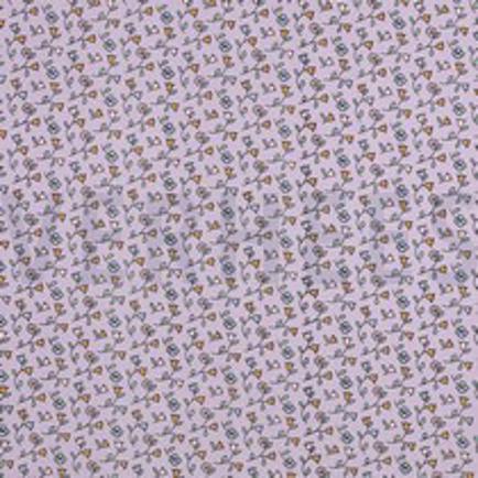 FIJNGEWEVEN KATOENEN POPLIN BLOEMEN LILA (thumbnail)