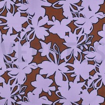 FEIN GEWEBTE BAUMWOLLPOPELINE BLUMEN BRAUN/LILA (thumbnail)