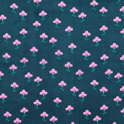 CORDUROY BABYRIB BLOEMEN PETROL (thumbnail)