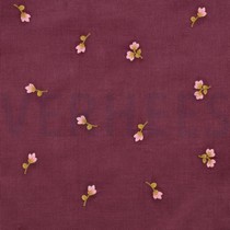 FEINCORD STICKEREI BLUMEN ROSA (thumbnail)