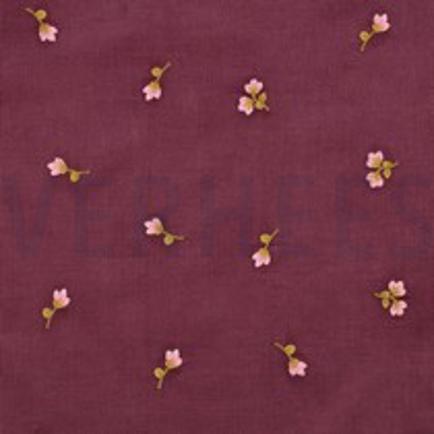 CORDUROY BABYRIB EMBROIDERY BLOEMEN ROZE (thumbnail)