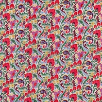 BAUMWOLLE VOILE GESTEPPT DIGITAL BLUMEN GEBROCHEN WEISS (thumbnail)