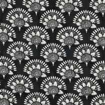 BAUMWOLLE VOILE GESTEPPT BLUMEN SCHWARZ (thumbnail)