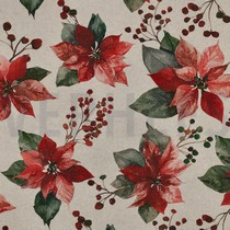 TOILE DÉCORATION LIN LOOK DIGITAL NOËL NATUREL (thumbnail)