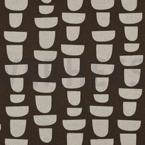 TOILE DÉCORATION LIN LOOK ABSTRACT BRUN (thumbnail)