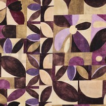 TOILE DÉCORATION SLUB DIGITAL ABSTRACT AUBERGINE (thumbnail)