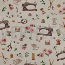TOILE DÉCORATION LIN LOOK DIGITAL TROUSSE À COUTURE LIN (thumbnail)