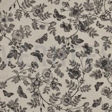 CANVAS LEINENOPTIK DIGITAL BLUMEN SCHWARZ (thumbnail)