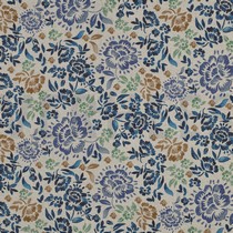 CANVAS LINEN LOOK DIGITAL FLOWERS BLUE (thumbnail)