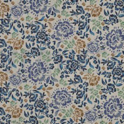 CANVAS LEINENOPTIK DIGITAL BLUMEN BLAU (thumbnail)