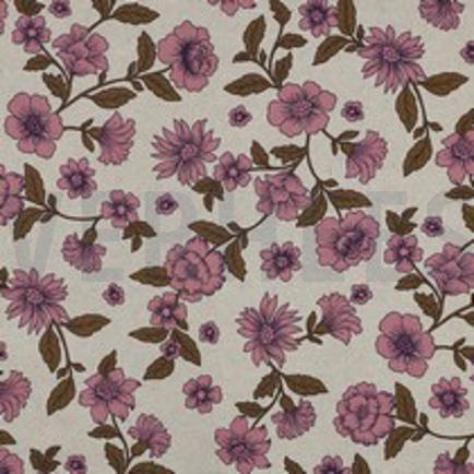 CANVAS LEINENOPTIK BLUMEN ROSA (thumbnail)