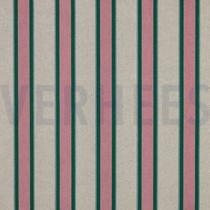 TOILE DÉCORATION LIN LOOK RAYURES ROSE (thumbnail)