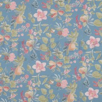 FEIN GEWEBTE BAUMWOLLPOPELINE DIGITAL BLUMEN BLAU (thumbnail)