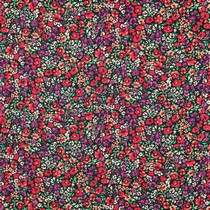 BAUMWOLLE SATIN KLEINE BLUMEN ROT (thumbnail)