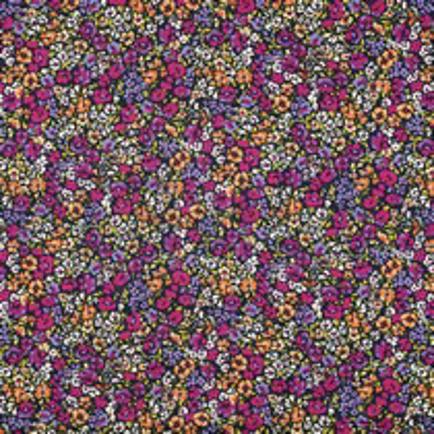 BAUMWOLLE SATIN KLEINE BLUMEN LILA/VIOLETT (thumbnail)